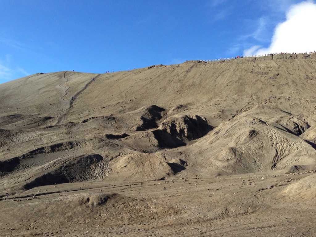 The moonscape at sea of sand Mount Bromo
