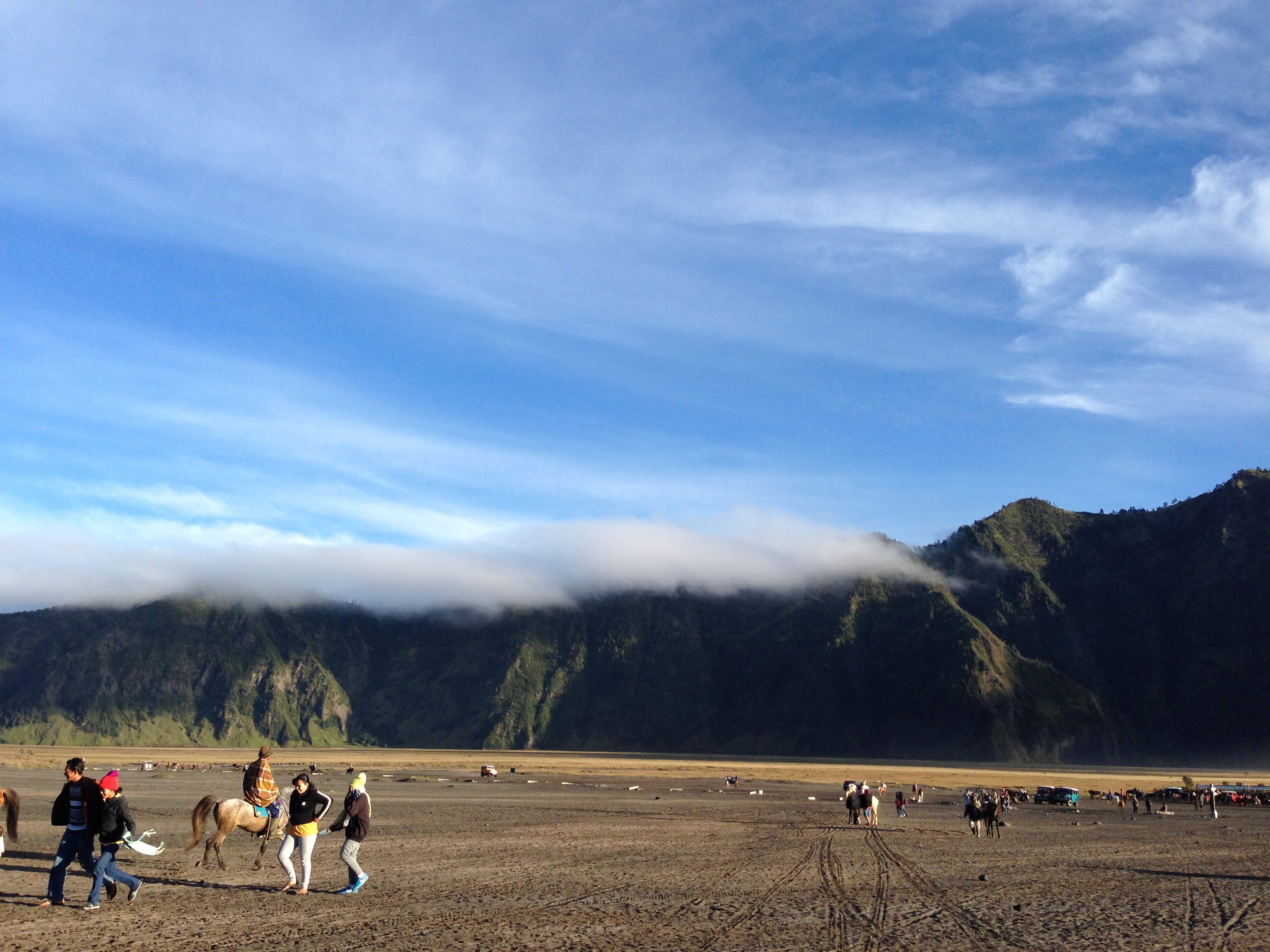 Greenery in the distance at mount bromo