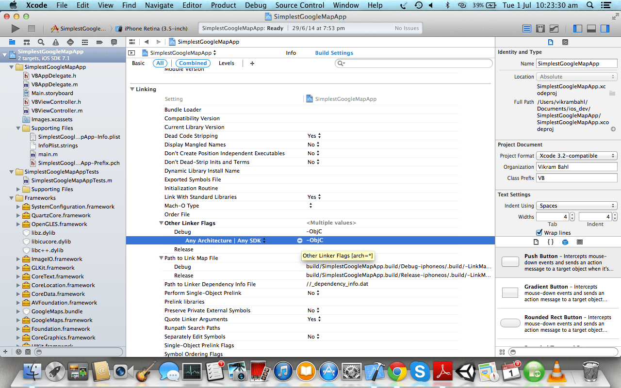 Add the '-ObjC' flag in Other Linker Flags under Build Settings tab