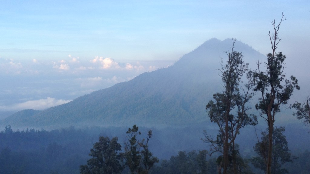 The clouds below us while hiking up ijen