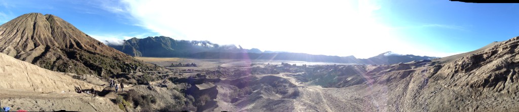 Panorama of the sea mount bromo sea of sand